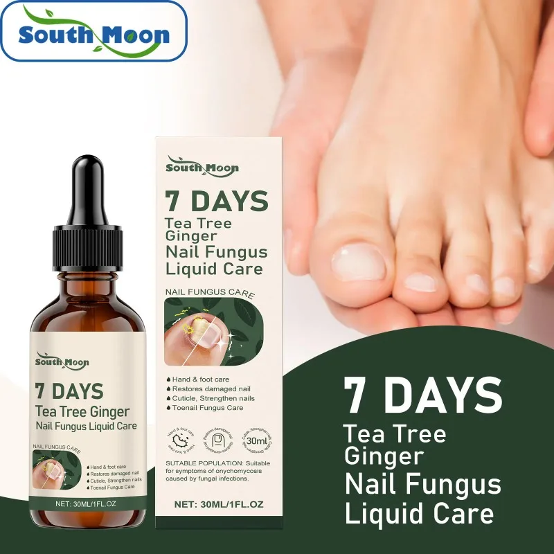60ml Tea Tree Ginger Nail Fungus Care Solution Health Maintenance Repair Discoloration Thickening Hand Foot Nail Treatment E - view 2