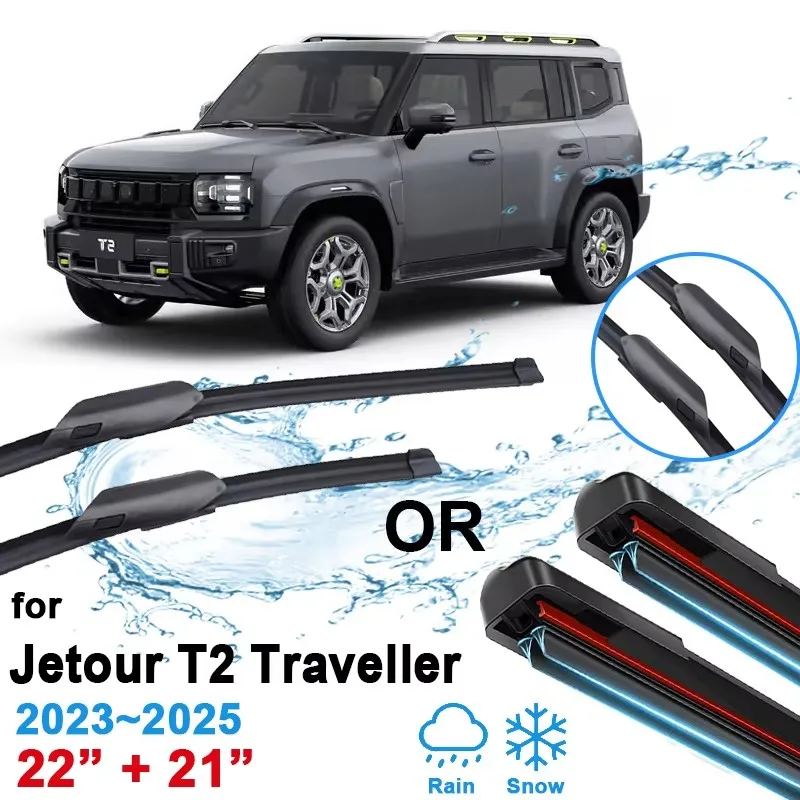 

Car Front Wiper Blades For Jetour T2 Traveller ICH-X K3 2023 2024 2025 Window Windshield Windscreen Clean Brushes Accessories