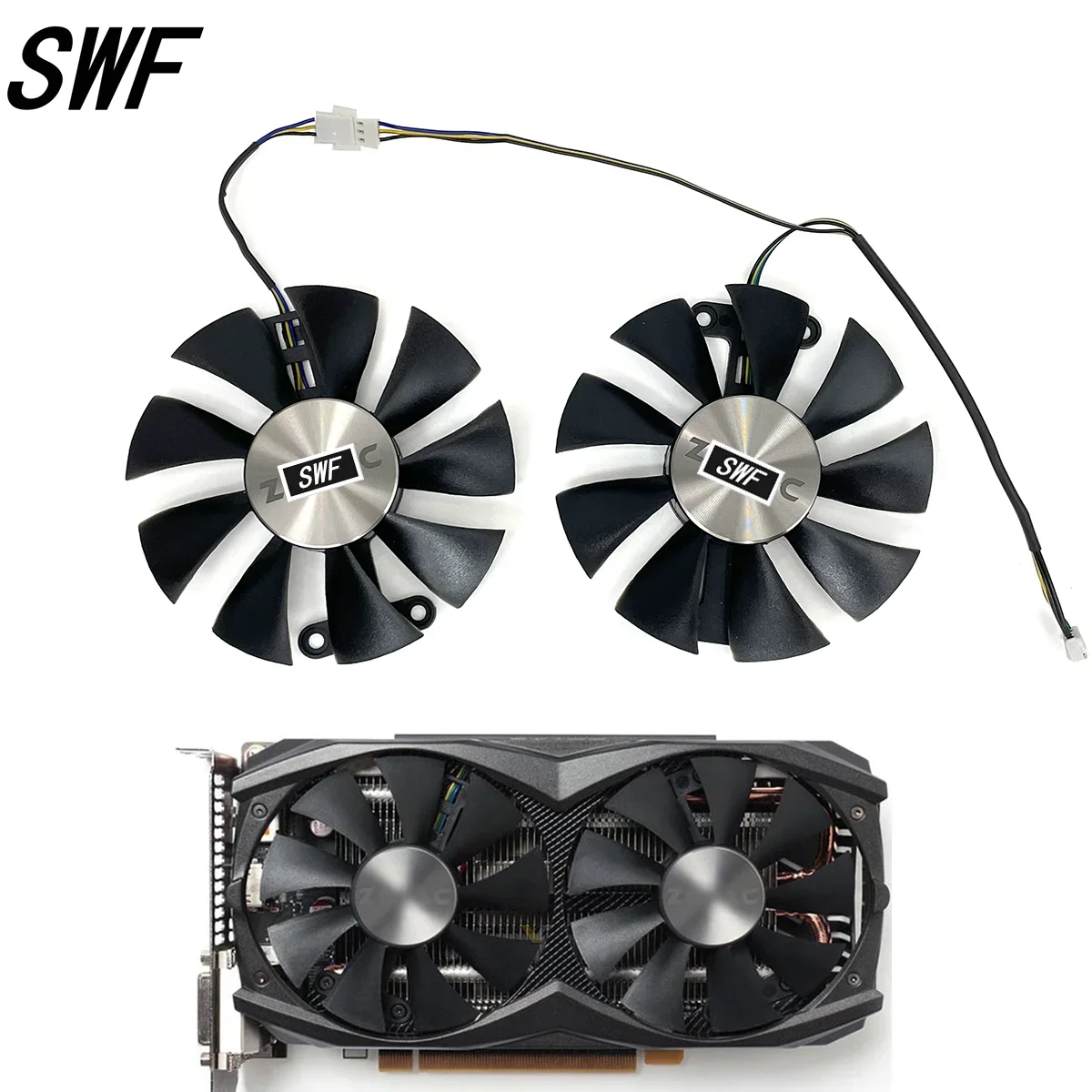 

New 2PCS 0.35A GA91S2H 4Pin GTX 980 GPU Cooling Fan For Zotac Geforce GTX 960 Amp 980Ti GTX950 Amp 2Gb Graphics Card Cooler Fan