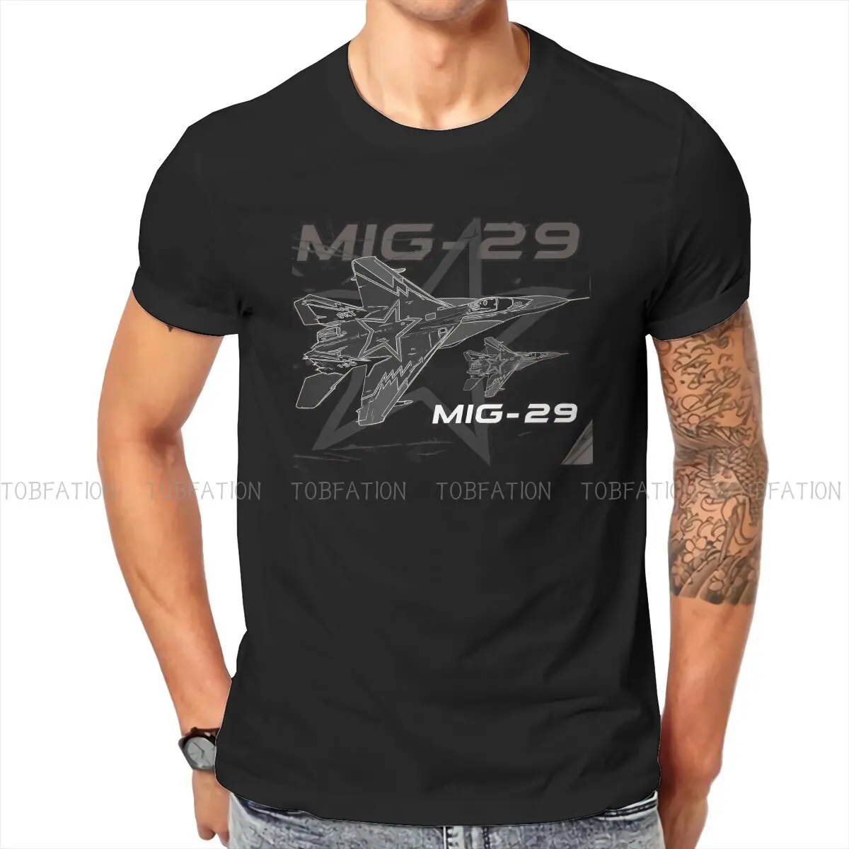 MIG-29 Round Collar TShirt Russian USSR CCCP Fabric Classic T Shirt Men Tops Fashion Fluffy Big Sale