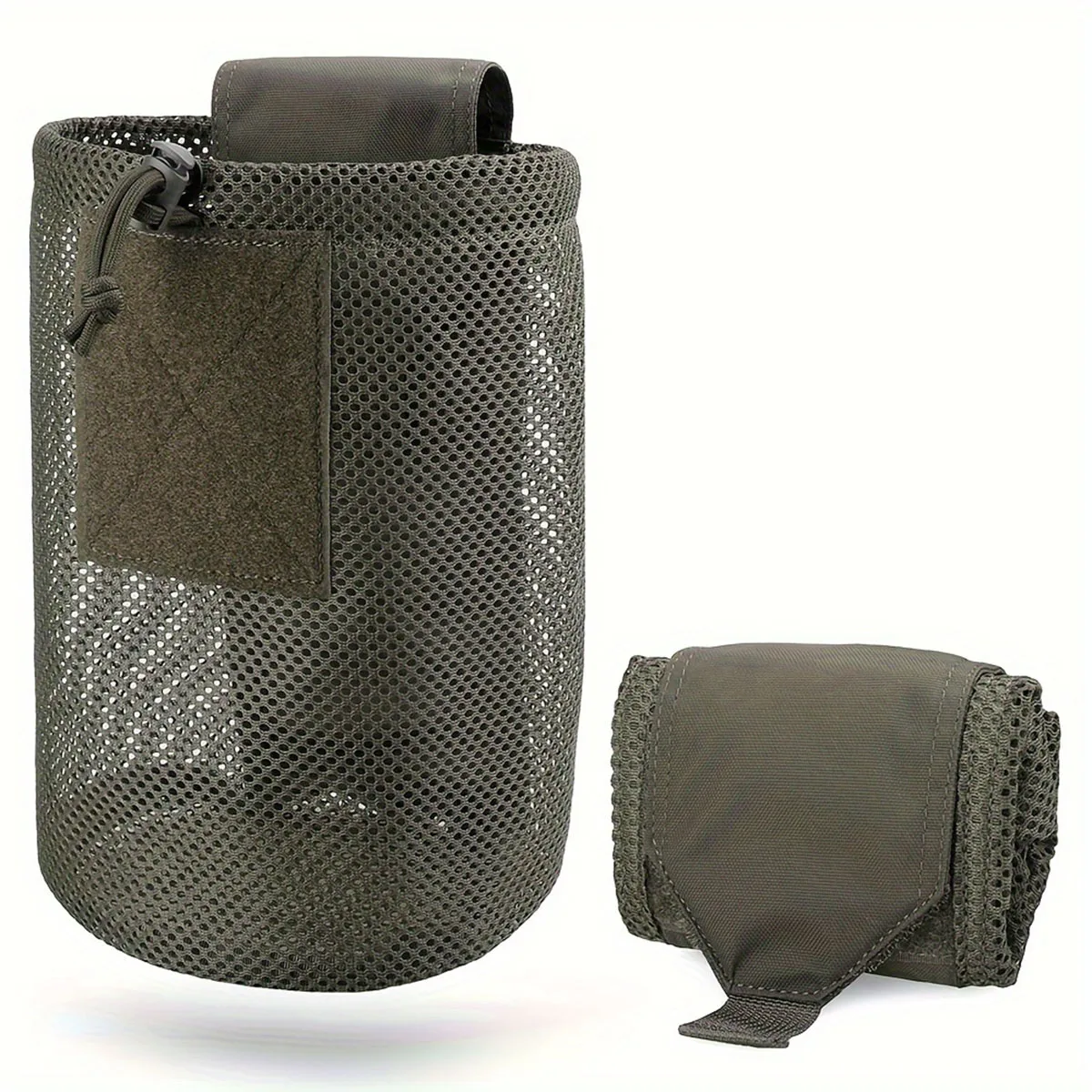 Tactical folding miscellaneous storage waist bag MOLLE Tactical mesh water bottle bag grid