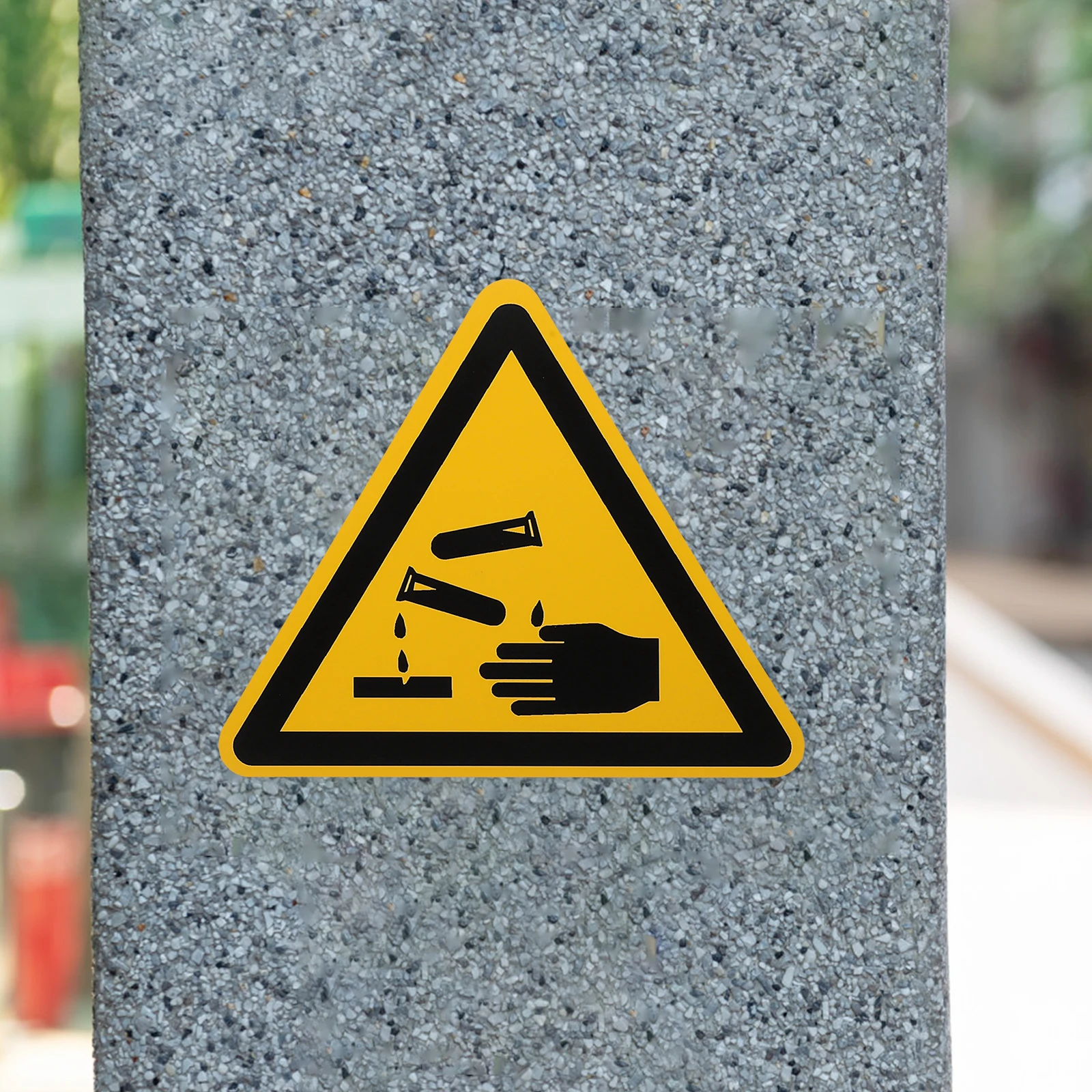 

6pcs Warning Labels Stickers 100mm Caution Against Corrosion Self Adhesive Safety Signs Industrial Use Traffic Signs