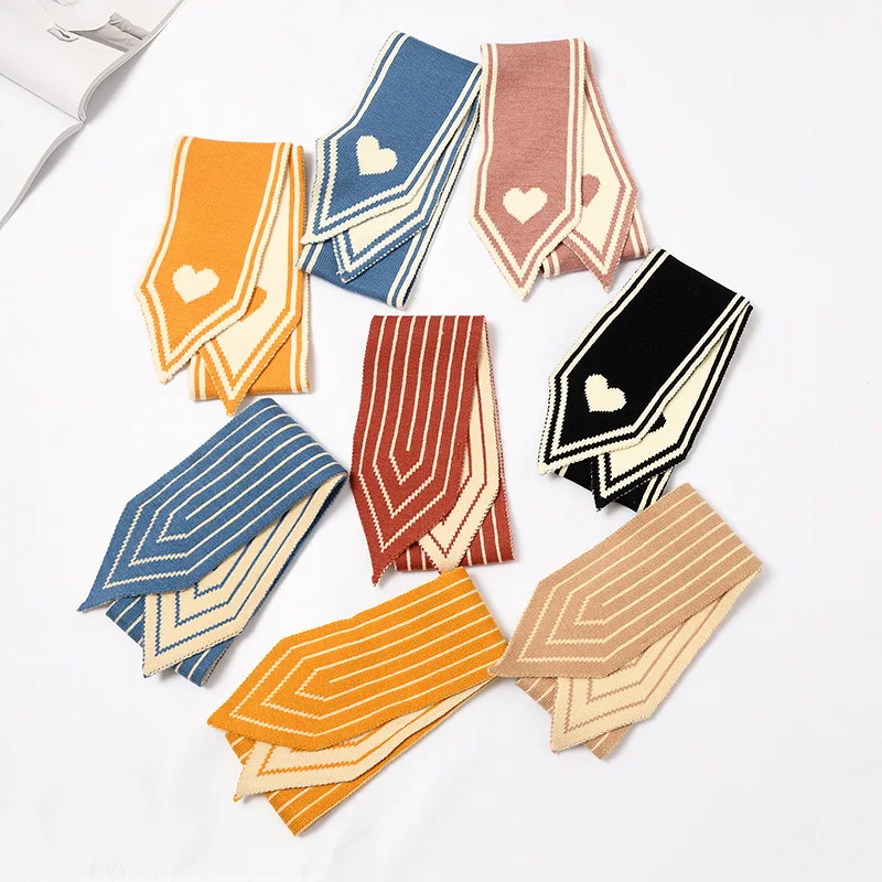 

Новый корейский шарф Love вязаный узкий короткий студенческий шарф в стиле ретро универсальный шарф