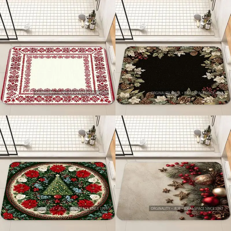 

Red Folk Pattern Mat Living Room Decoration Home Sofa Non-Slip Carpet Study Bedroom Tatami Children'S Soft Floor Mat