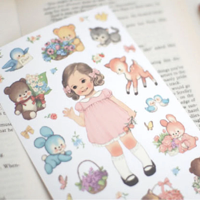 Pegatinas de papel Kawaii para manualidades, pegatinas decorativas para álbum de recortes, diario, papelería, palo, etiqueta, suministros escolares