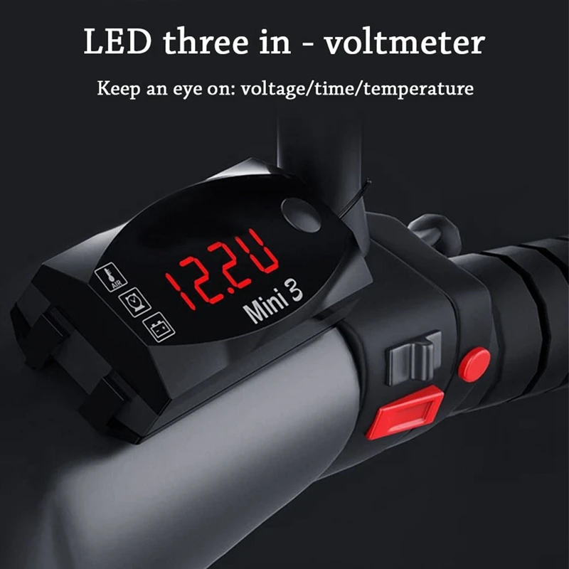 LCD Display Voltmeter Waterproof IP67 Digital Time Clock For Motorcycle Scooter Car Boat 3-In-1 Thermometer