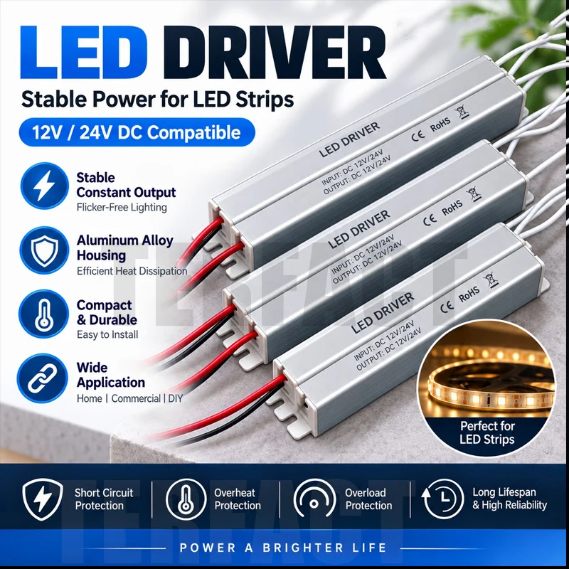 Ultra Thin AC220V To DC12V/24V Switching Power Supply 24W 36W 48W 60W 72W 100W LED Lighting Transformer For LED Strip Lighting