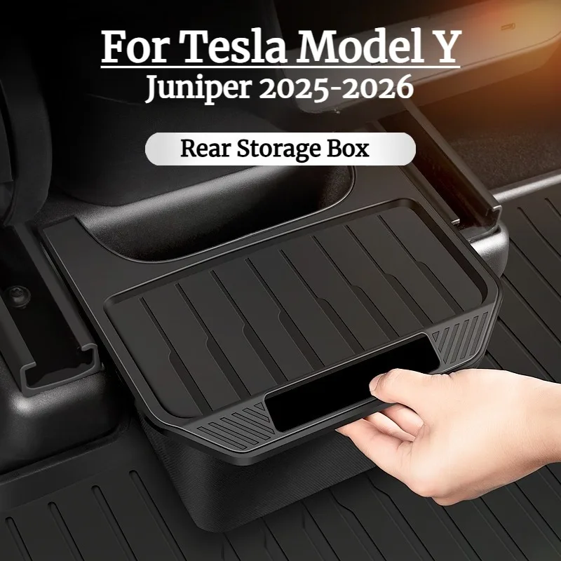 For Tesla Model Y Juniper 2025‑2026 Center Console Rear Seat Storage Box Backseat Organizer Bins Multi-function  Accessories