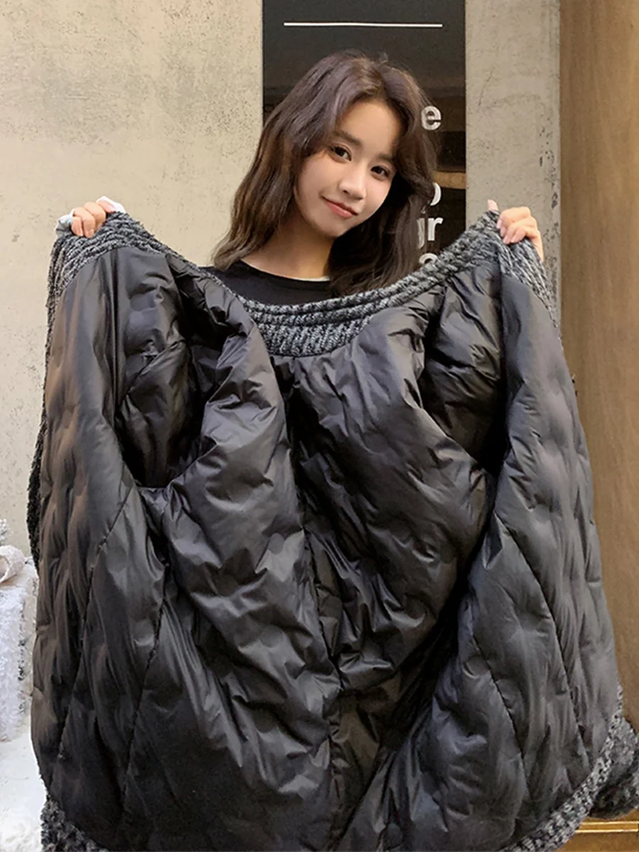 Bla Small Fraance Sle Manteau d'hiver pour femme, nouvelle collection automne-hiver 2025, 90% duvet blanc, doublure intérieure, style coréen, long, manches longues