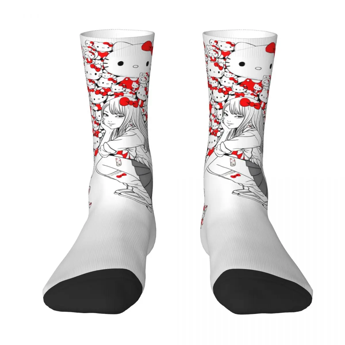 Hello Kitty Anime Socks Winter Stockings Casual Men Breathable Socks Graphic Cycling Anti Slip Socks