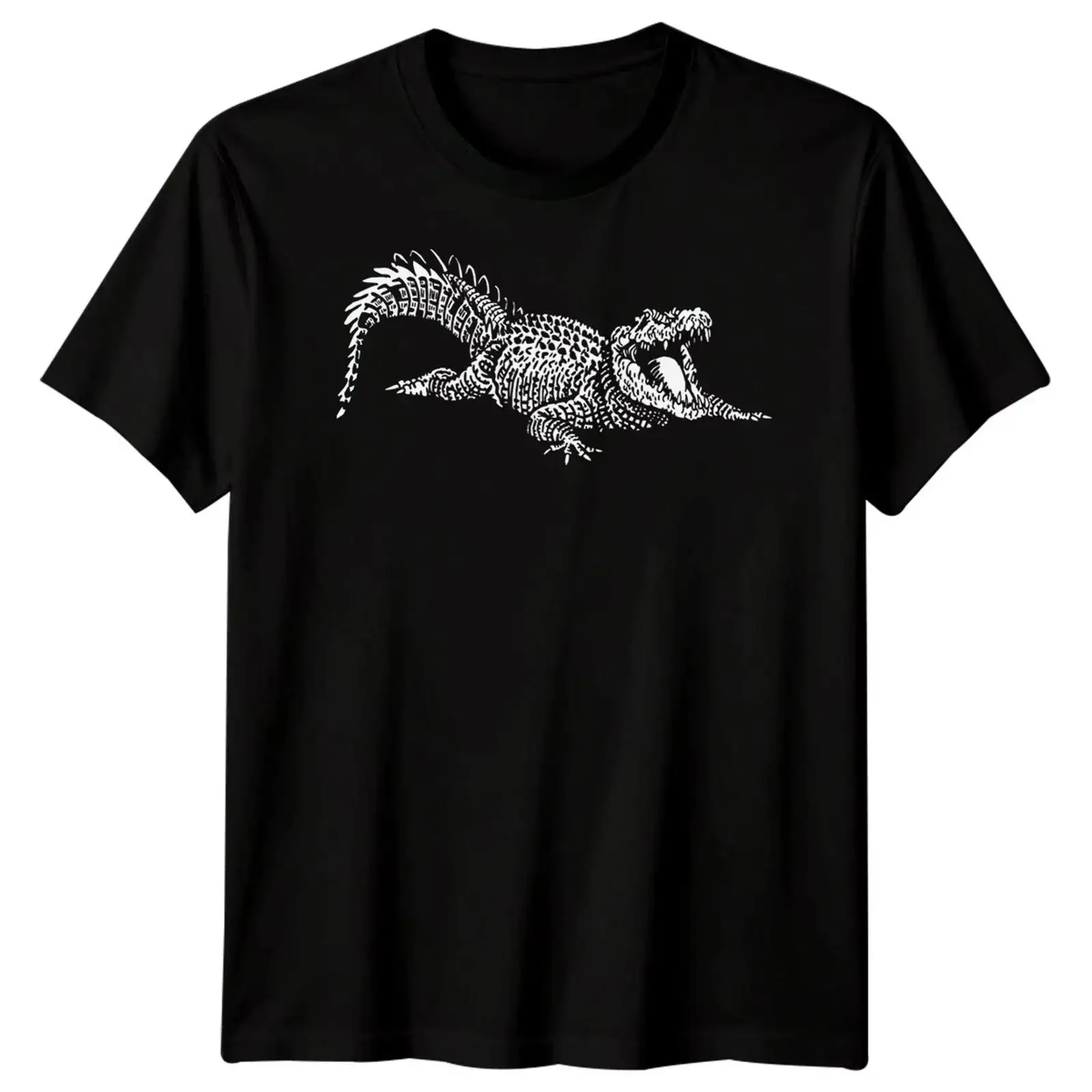 Alligator Reptilien Tiere Herren T Shirt Wildlife Illustration vintage Washed Stylish Unisex Stretched graphic Slightly fashion