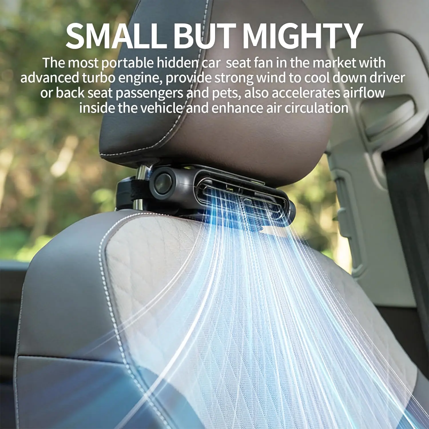 2026 New Upgrade Car Seat Fan For Driver & Backseat Mini Portable USB Back Cooling Fan Kids Baby Quiet Headrest