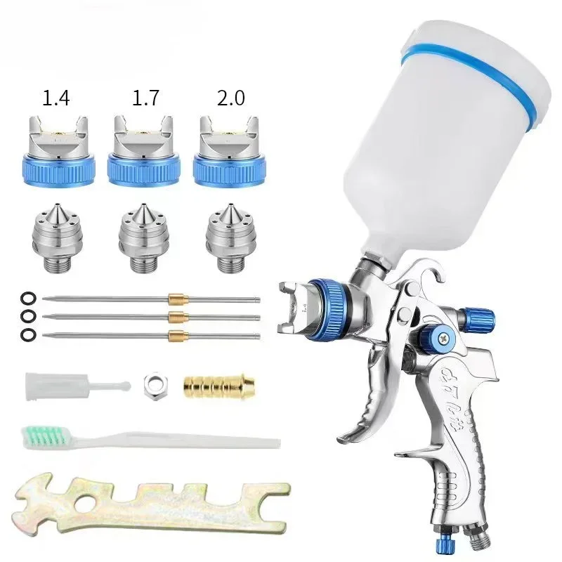 Professional Paint Spray Gun Set 1.4/1.7/2.0mm Nozzle Gravity Pneumatic Air Paint Spay Guns Cars Painting Tools