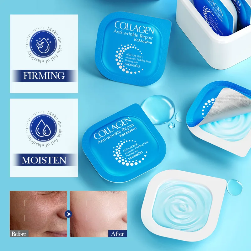 Collagen Anti-Wrinkle Repairing Moisturizing Pudding Mask: Nourishes, Brightens, Smooths, And Refines Skin.