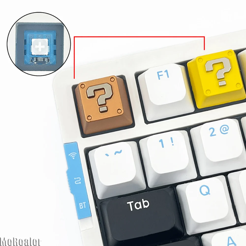 Game Question Mark Metal Keycap - 3D Pattern Design, Comfortable Feel for Mechanical Keyboard Cross Shaft