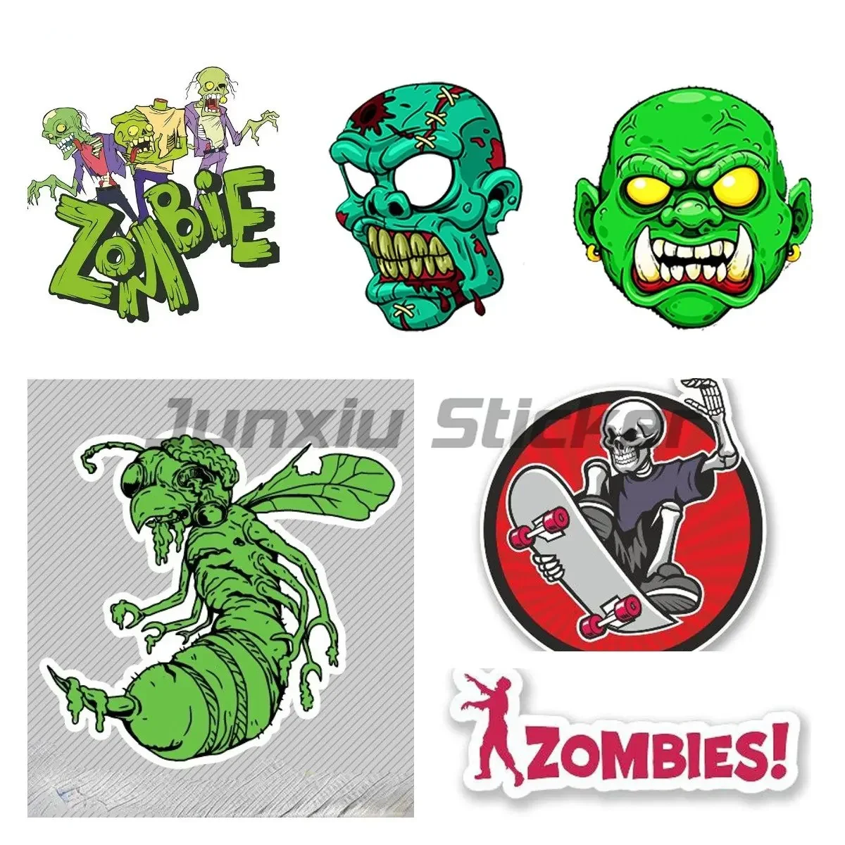 

Zombie Interesting Skull Sticker with Flag Badge Brand Car Sticker Decor for Car Motorhome Laptop Motorcycle Off-road Decal