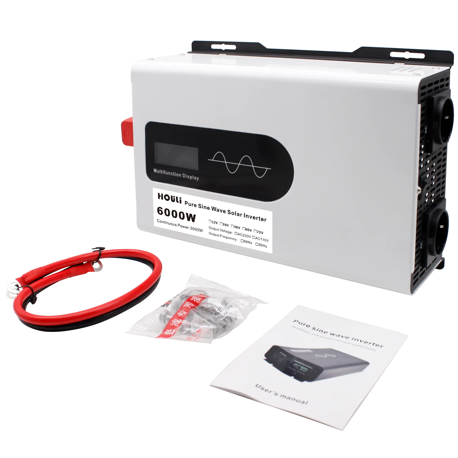 

HOULI Solar Car Power Inverter 12v 230v 6000w Power Inverter 12v to 230v Pure Sine Wave Inverter