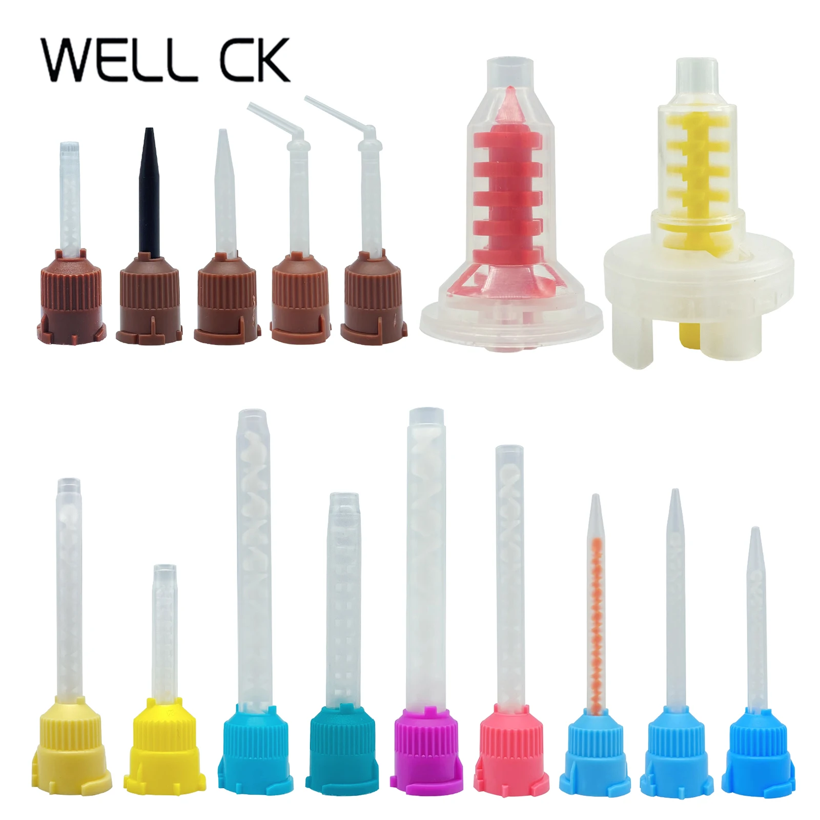 50pcs/Bag WELL CK Disposable Dental Impression Mixing Tips Mixing Tube Silicone Rubber Film Dental Product Dentistry Material