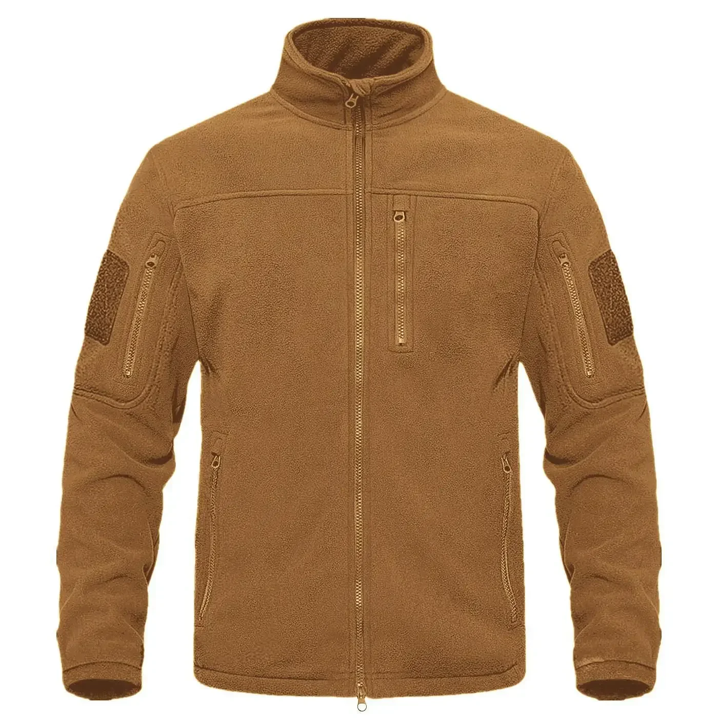 Mens Casual Patchwork Fleece Sweatshirt Retro Zip Stand Collar Woolen Top Cardigan Fall Winter Long Sleeve Warm Man Clothes
