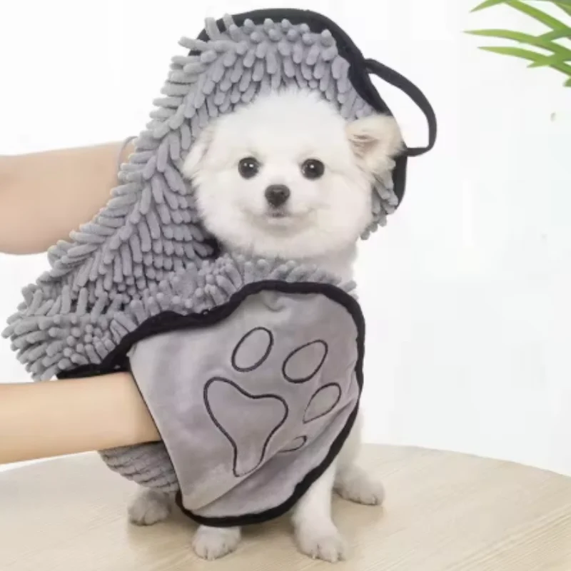 Großes Saugfähiges Schnelltrocknendes Haustier-Badetuch für Katzen und Hunde Golden Retriever Haardecke Kleine Hunde-Badeutensilien Teddy – Detail 5