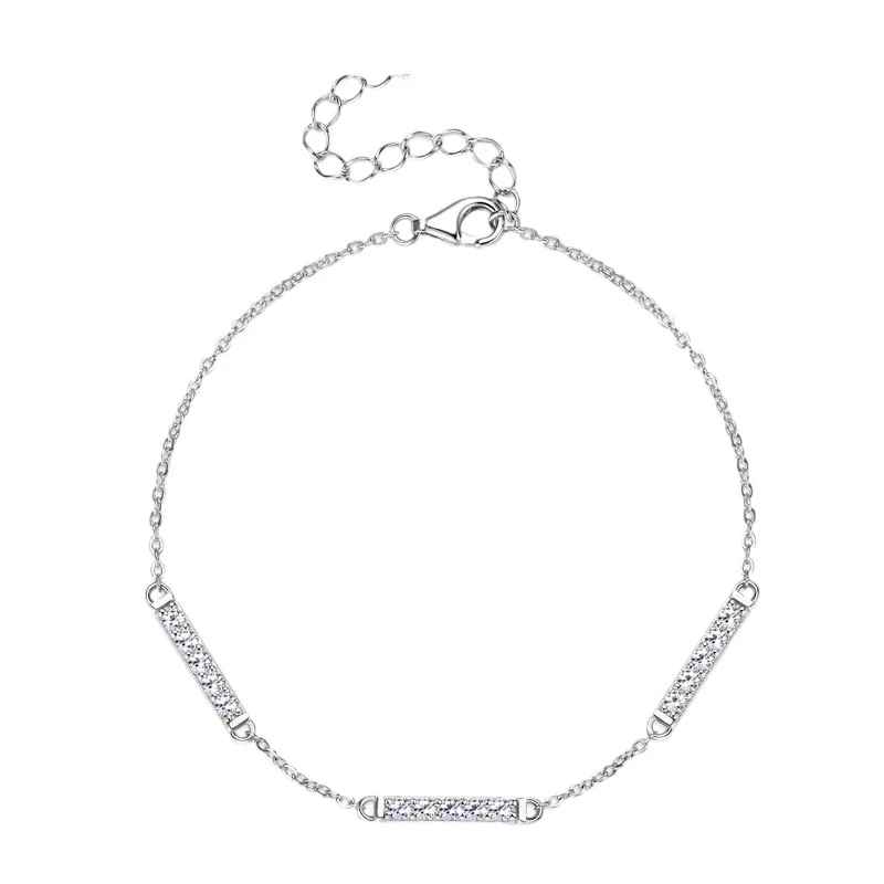 New Ins Minimalist Moissanite Bracelet S925 Silver   Certified Forest-style Muted Free Gift   Jewelry for Women Trending