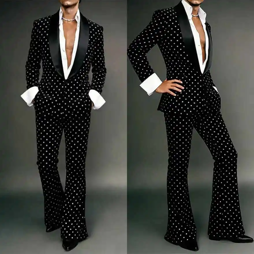 

Luxury Men Suits 2 Pieces One Button Shawl Lapel Blazer Sets Classic Fit Groom Wedding Tuxedos Customized Costume Homme