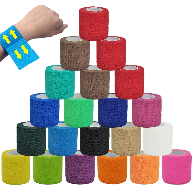 18 Colors Colorful Athletic Wrap Tape Self Adhesive Elastic Bandage Elastoplast Sports Protector Knee Finger Ankle Palm Shoulder