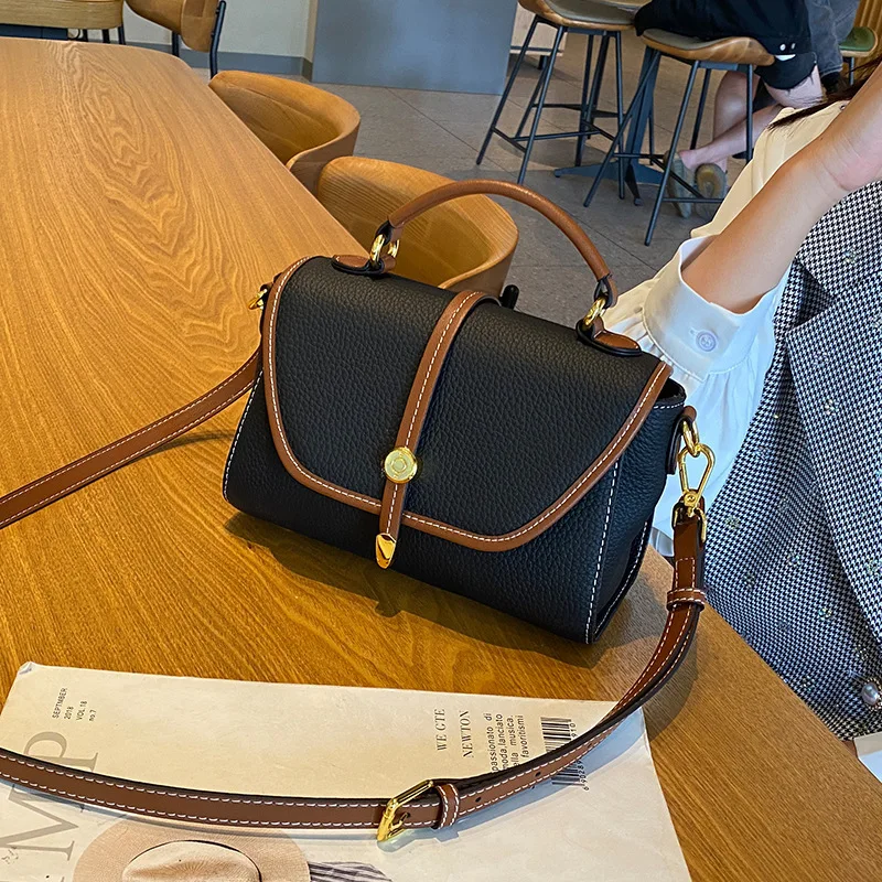 Damska torba na ramię ze skóry bydlęcej torebka typu crossbody prawdziwa skóra górna warstwa łańcuszka wysokiej jakości wszechstronna pod pachami moda retro Y2k