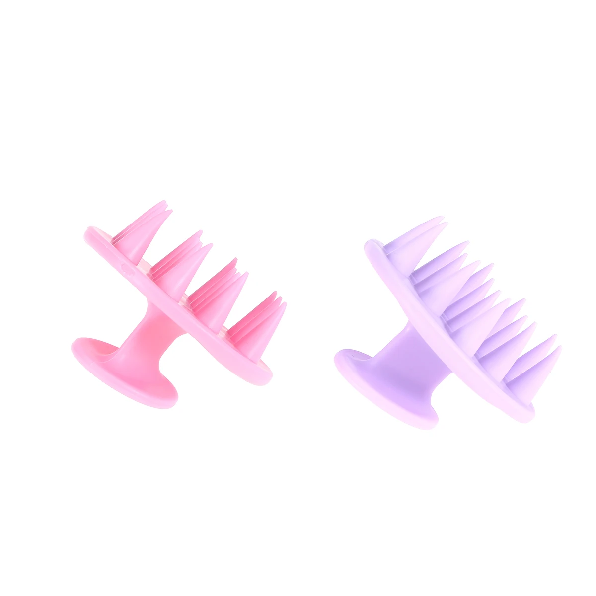 

2PCS Silicone Hair Washing Combs Head Body Massager Shampoo Scalp Massage Scrubber for Home Salon Pink Purple