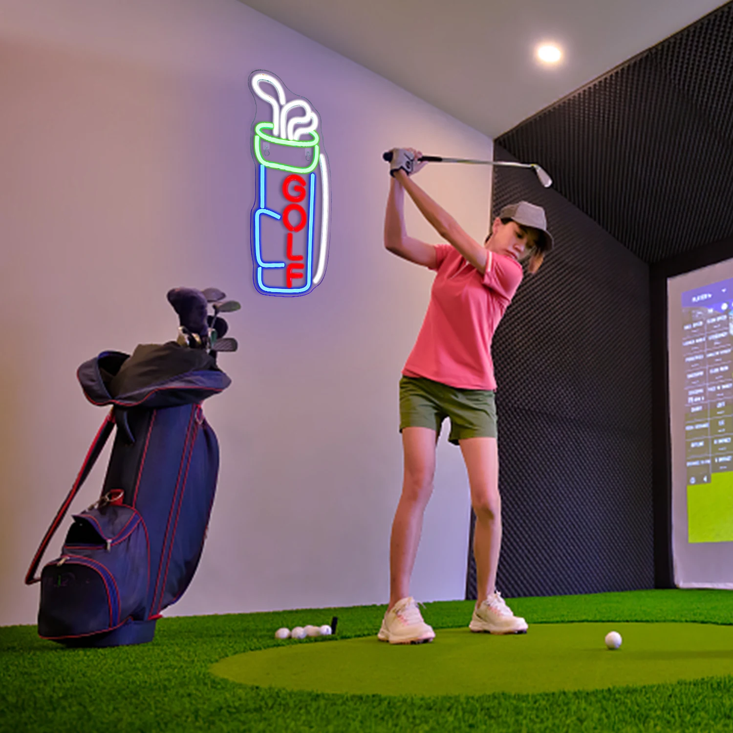 Letrero de neón de Golf para decoración de pared, luces Led de neón creativas, alimentadas por USB, luces de fondo de Club de Golf