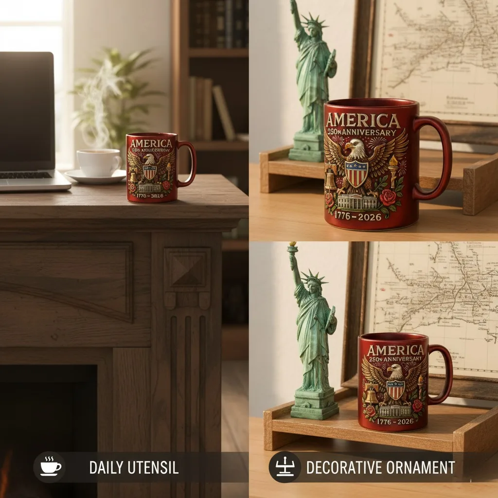 America's 250th Anniversary Mug, celebrating the founding of the United States in 1776, a patriotic collectible gift for July 4th Independence Day