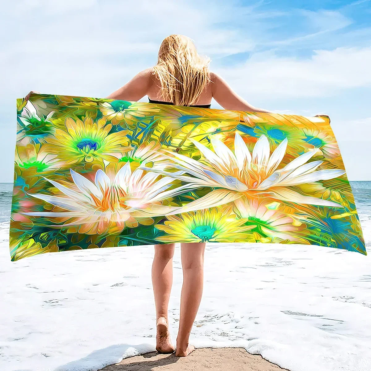 Microfiber Beach Towels Quick Drying Towels,Ink Painting Art Absorbent Sand Free Swim Pool Beach Towel Blanket for Travelling