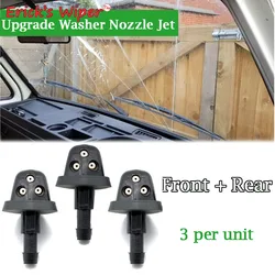 Erick's Wiper 3Pcs Front & Rear Windscreen Washer Jets Triple Washer Nozzle Jet Set Kit For VW T25 T3 Vanagon Upgrade  !!!