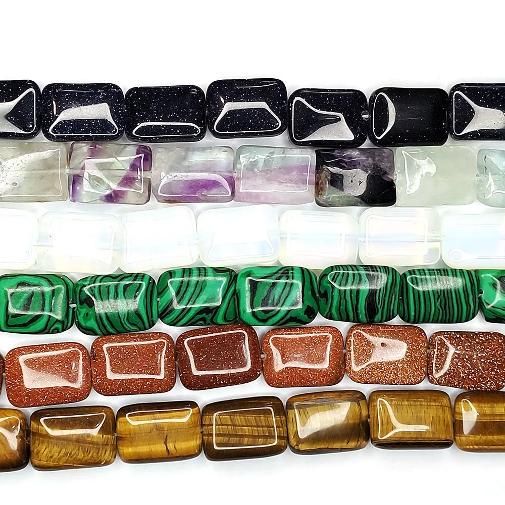 Natural Stone Beads 13x18mm Rectangular Semi-precious Stone Beads for DIY Jewelry Making Bracelet Necklace Jewelry Accessories