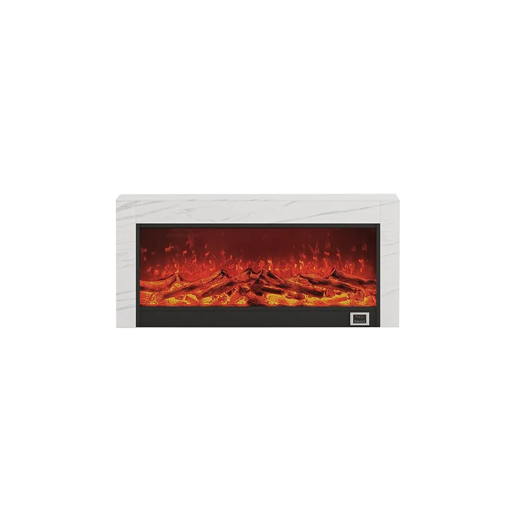 Electronic fireplace rock panel TV cabinet 3D simulation flame decoration background wall villa entrance floor cabinet