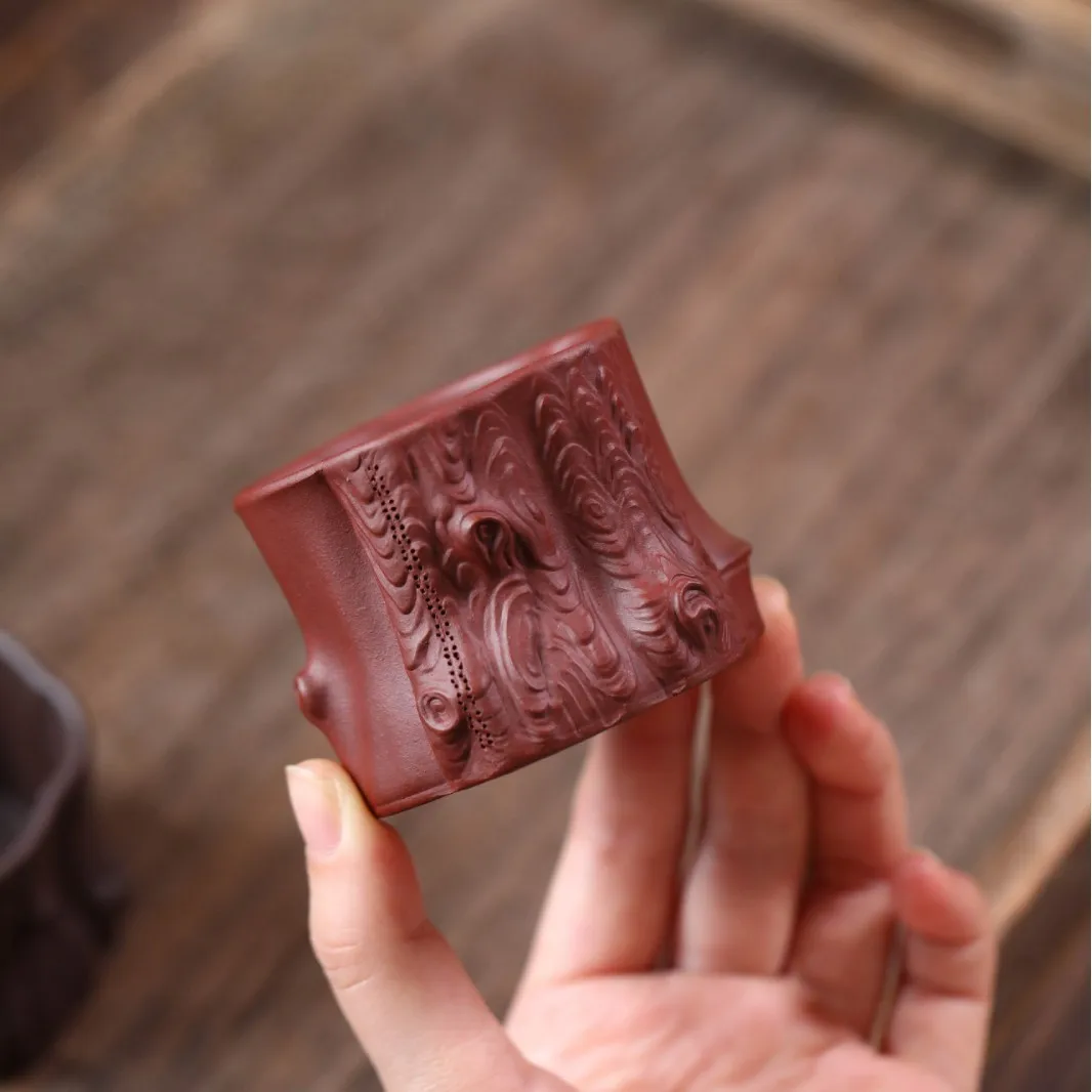 Yixing Zisha Plum-Shaped Personal Kung Fu Individual Tasting Large Capacity Cup, Tea Set Accessory, Single Cup