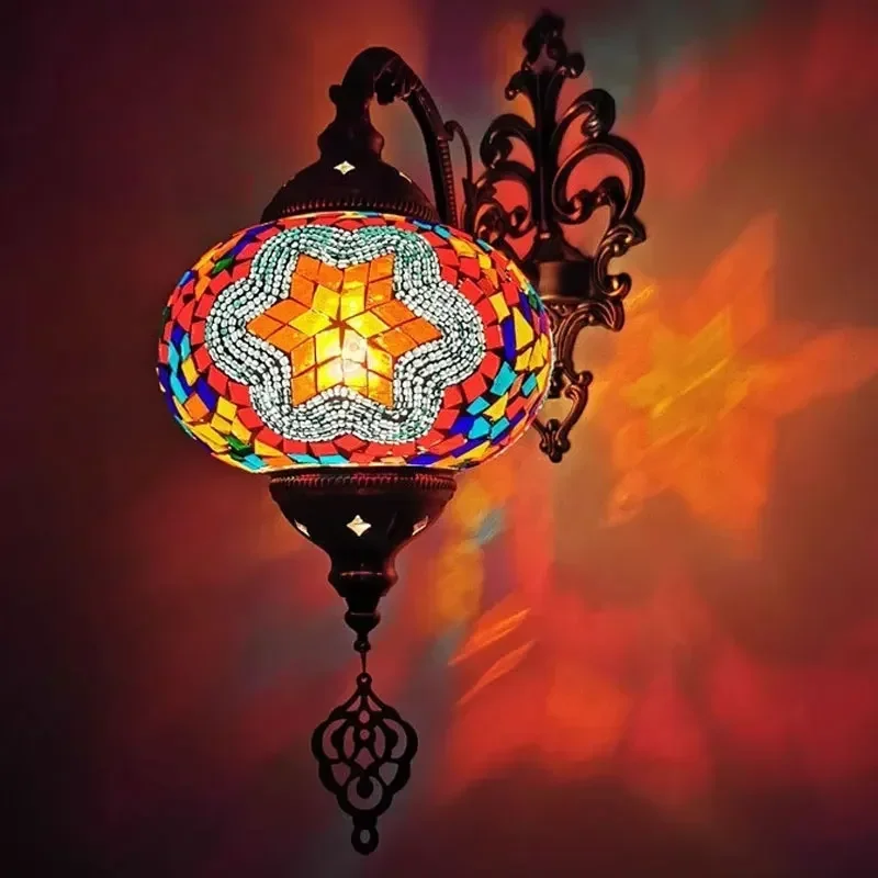 Mediterranean Wall Lamp Moroccan Handmade Lamps Living Room Corridor Balcony Restaurant Hotel Coffee Shop Lightings LED Fixtures