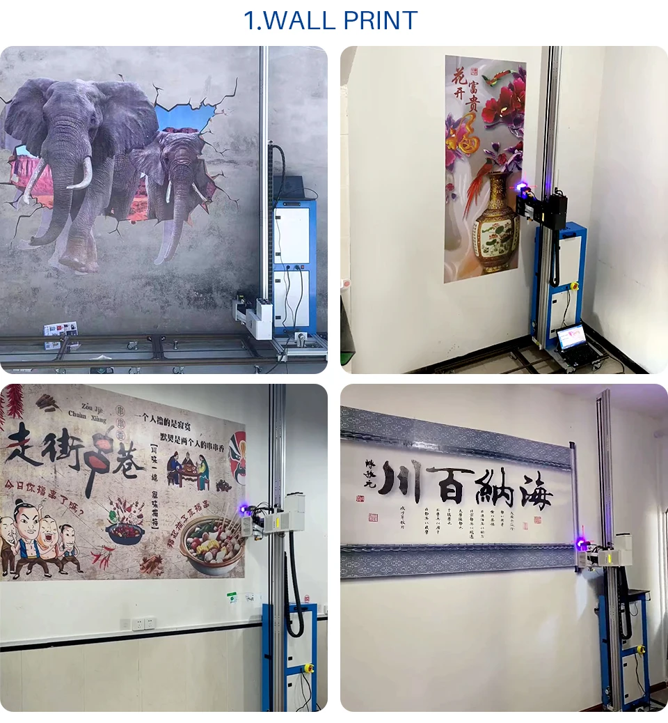 CE Certified Blue Rail-Mounted 3D ผนังและพื้นเครื่องพิมพ์,ภาพจิตรกรรมฝาผนังอัตโนมัติผนังคอนกรีตการผลิตอุปกรณ์ส่งออก