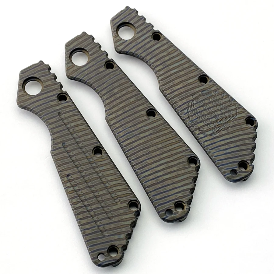 1 Piece Titanium Alloy Knife Handle MaterialCustom  Scales for Strider SMF Knife handles Tiger-patterned titanium alloy