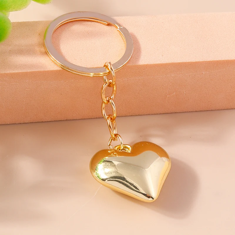 Aihua Gold Silber Farbe Liebe Herzen Schlüsselbund Für Frauen Mädchen Süße CCB Herz Schlüsselring Handtasche Anhänger Auto Schlüssel Schmuck Geschenke – Detail 10