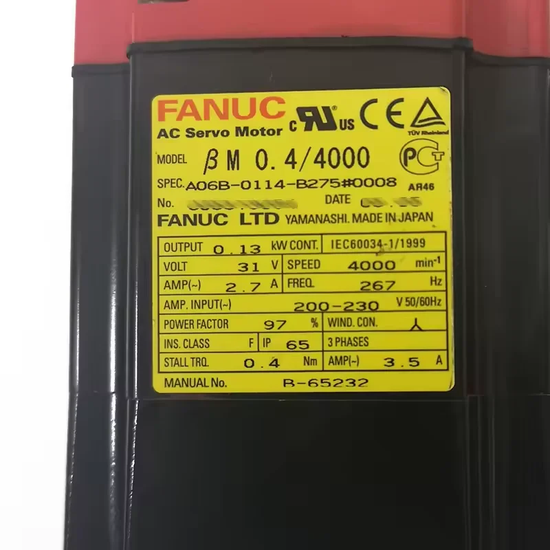 A06B-0114-B275 FANUC SERVO MOTOR Test OK A06B 0114 B275