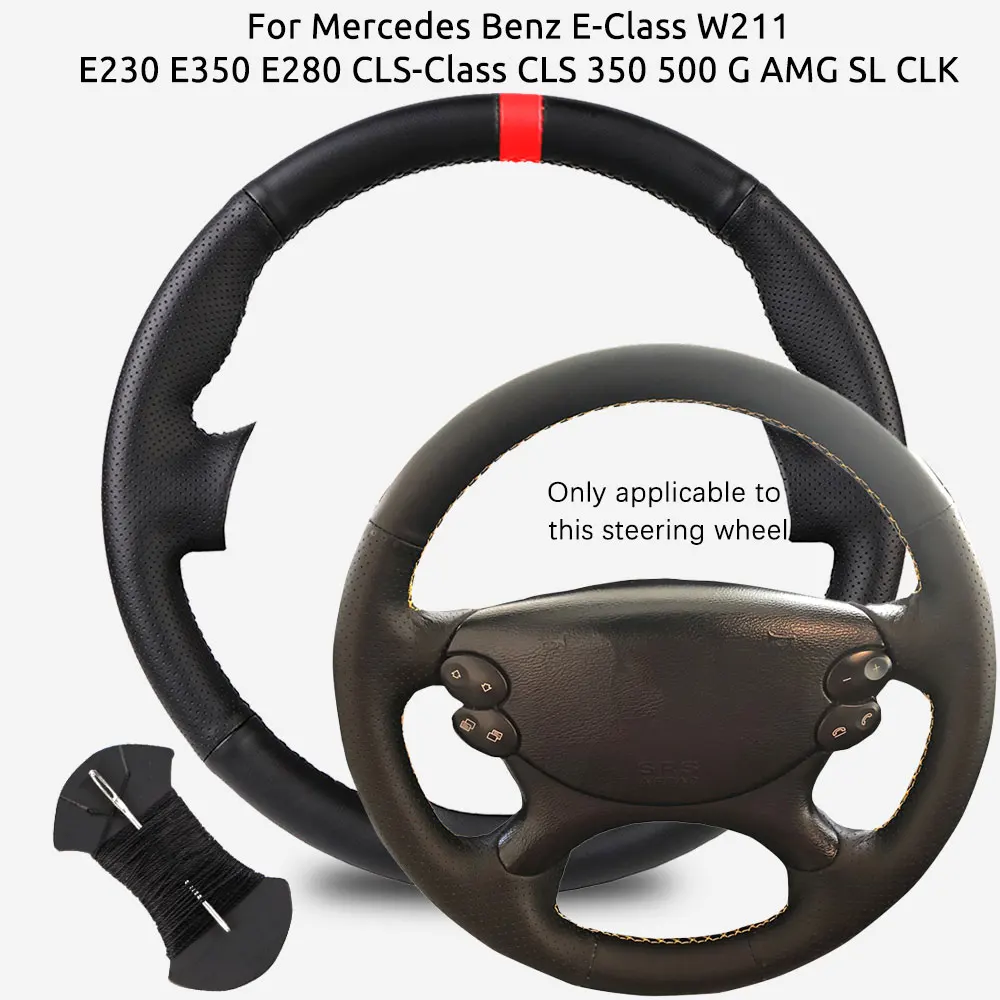 Funda de Volante Personalizada para Mercedes Benz Clase E W211 E230 E350 E280 Clase CLS CLS 350 500 G AMG SL, en Cuero de Microfibra