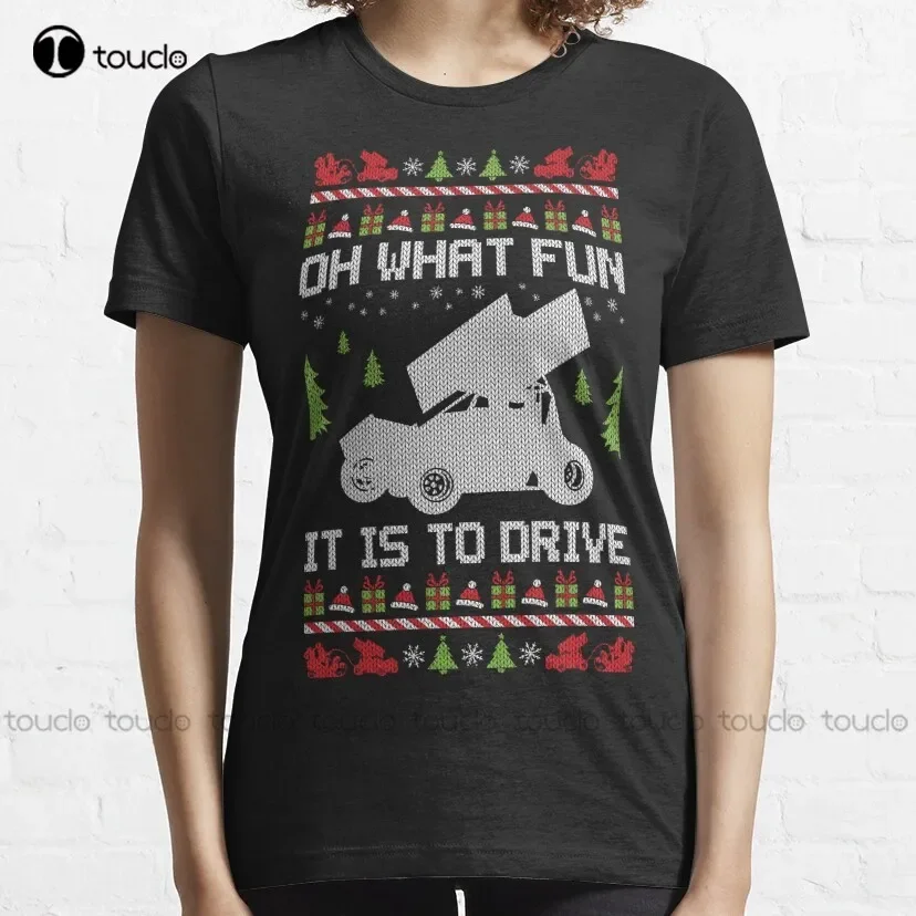 Sprint Car Ugly Christmas Racer T-Shirt Tee Shirts Mens Custom Aldult Teen Unisex Digital Printing Tee Shirt Xs-5Xl Cotton New