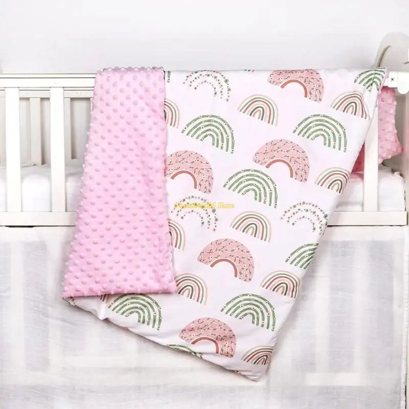 WXTD Soft Plush Baby Blanket مع دعم منقطة خفيفة الوزن Baby Minky بطانية
