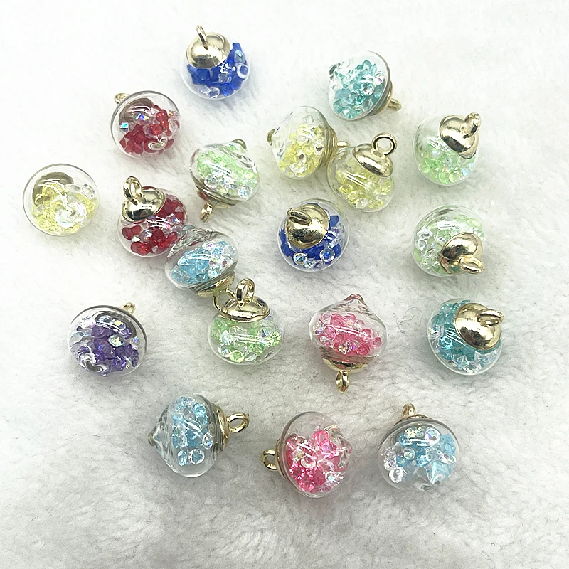 New 16mm Colorful Transparent Ball Glass Star/Round Charms Pendant Find Hair Accessories Jewelry Charms Earring