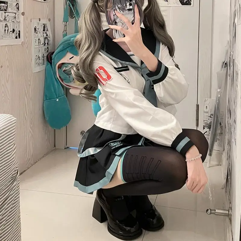 Anime Hatsune Miku Knee-High Stockings Pantyhose Two-Dimensional Fake Thigh Bare Leg Artifact Splicing Velvet Stockings Jk Match