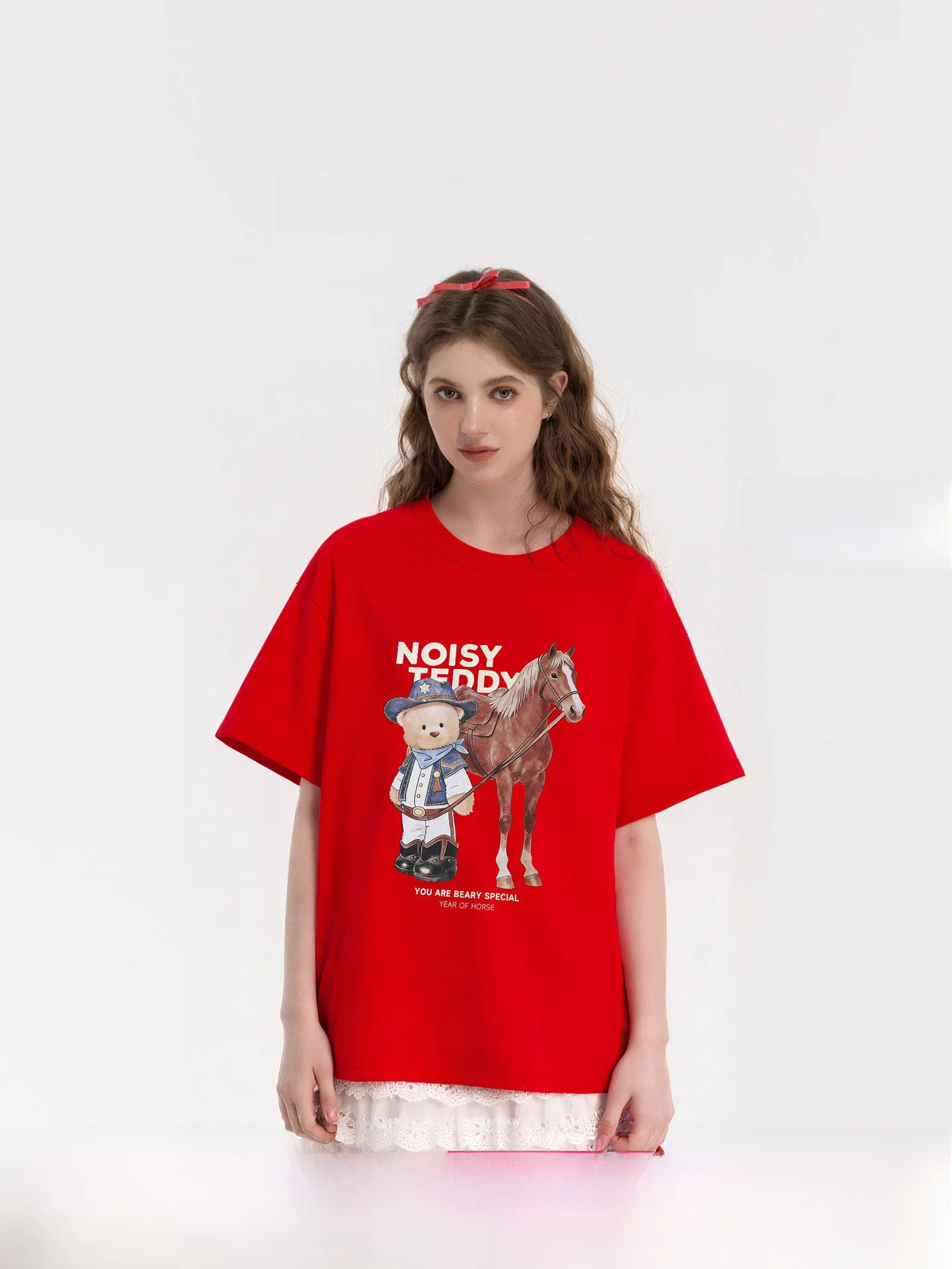 

Футболка Noisy Teddy Sweet Cool с круглым вырезом и коротким рукавом, весна-лето, лимитированная серия, из смесового хлопка, удобная