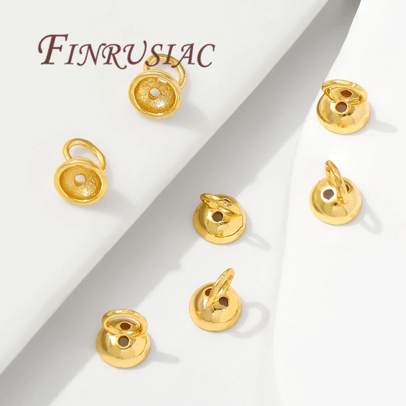 10/20 Pcs 18K Gold Plated Bead End Cap with Loop,Bracelet End Caps Connectors,End Cap For Jewelry Making,DIY Accessories