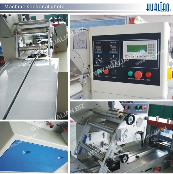 DXDZ-250B Hualian Industrial Multi-function Food Fruit Biscuit Candy Horizontal Pillow Flow Pack Packaging Packing Machine