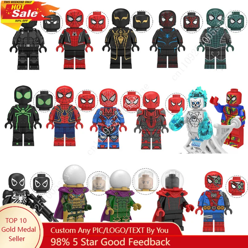 

Mini Spider-Man Building Block Figurine Small Pieces Jigsaw Toy Bagged Marvel Desktop Car Decor Office Collection Birthday Gift